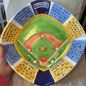 Colorful Baseball Stadium 13x13 Party Platter